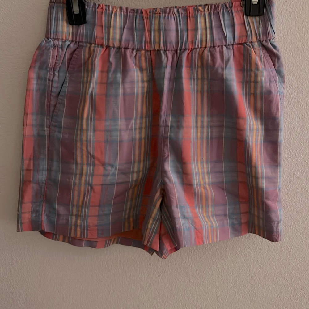 J.Crew Pastel Color Plaid 2" Elastic Waistband Lined Side Pockets ... Size: XS
